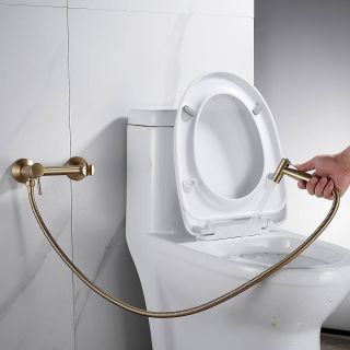 Гигиенический душ со смесителем Shevanik S107G золотой сатин